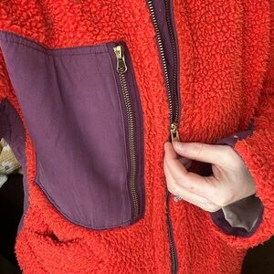 Free People Rivington Sherpa Jacket XS Chili Combo